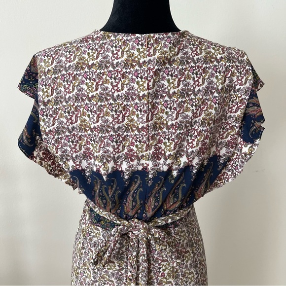 EUC MISA Los Angeles Carolina Floral Spring Flowy Cap Sleeve Maxi Wrap Dress SzM - Picture 5 of 15